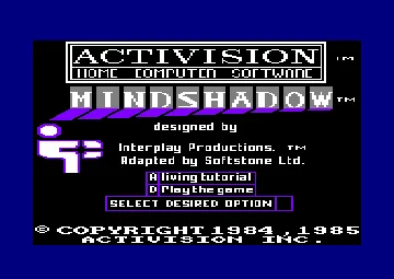 Mindshadow (UK) (1986) screen shot title